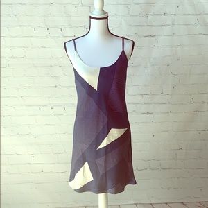 Equipment Femme Geometric Silk Slip Dress